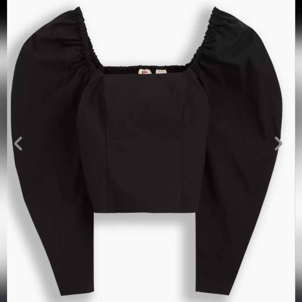 Levi's Louise Black Puff Sleeve Top - Picture 3 of 5